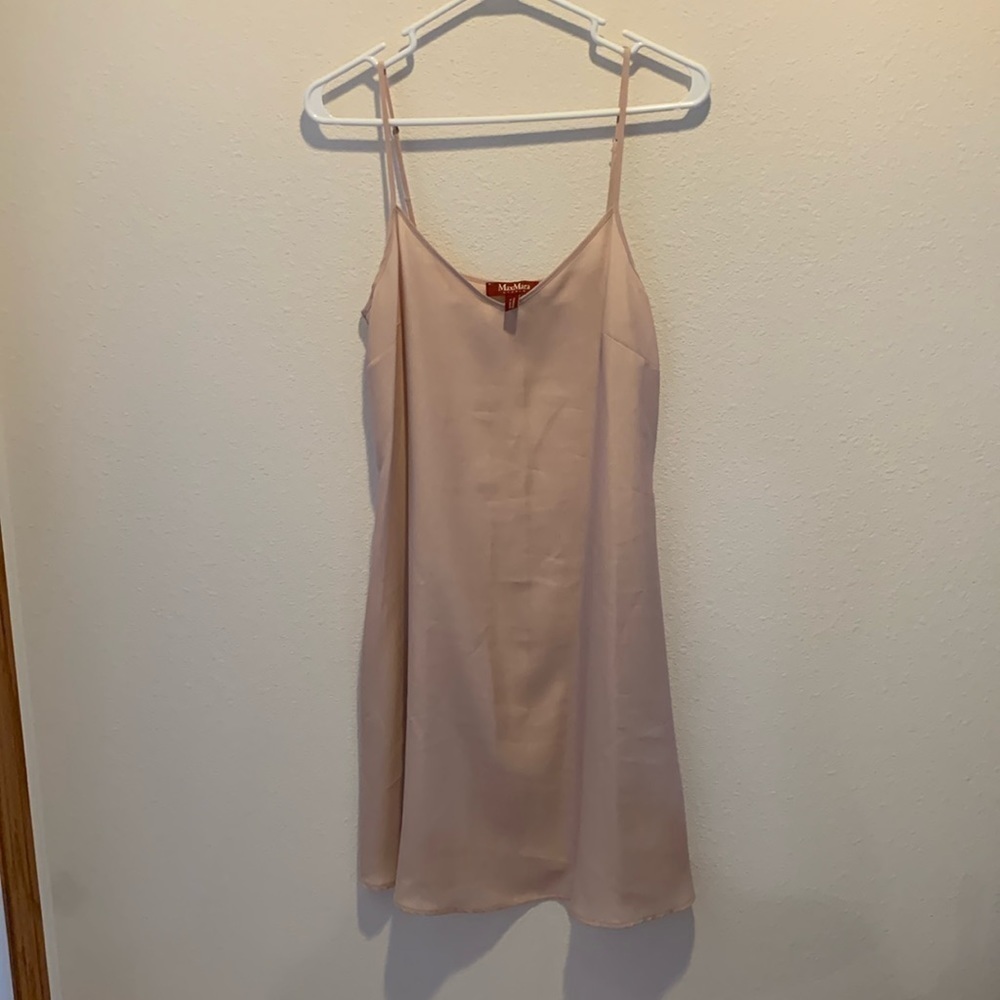 MaxMara Studio Blush Colored Slip Dress or Nightie. Size Medium. Poly/Romania. 